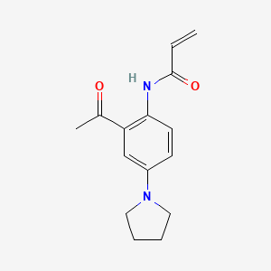 molecular formula C15H18N2O2 B2838312 N-[2-acetyl-4-(pyrrolidin-1-yl)phenyl]prop-2-enamide CAS No. 2270918-44-8