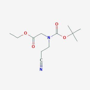 molecular formula C12H20N2O4 B2838316 Ethyl 2-((tert-butoxycarbonyl)(2-cyanoethyl)amino)acetate CAS No. 266353-18-8