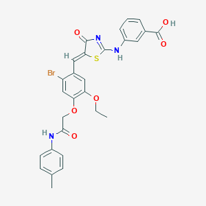 3-[[(5Z)-5-[[2-bromo-5-ethoxy-4-[2-(4-methylanilino)-2-oxoethoxy]phenyl]methylidene]-4-oxo-1,3-thiazol-2-yl]amino]benzoic acid