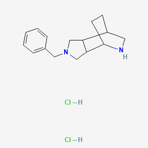 molecular formula C16H24Cl2N2 B2838324 4-Benzyl-4,8-diazatricyclo[5.2.2.0^{2,6}]undecane dihydrochloride CAS No. 2060060-43-5