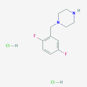 molecular formula C11H16Cl2F2N2 B2838344 1-[(2,5-二氟苯基)甲基]哌嗪;二盐酸盐 CAS No. 2445785-32-8