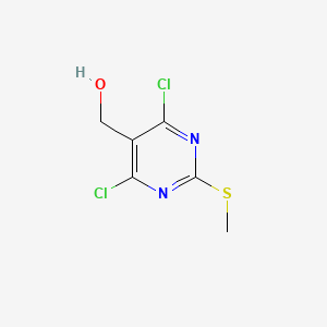 molecular formula C6H6Cl2N2OS B2838350 [4,6-Dichloro-2-(methylsulfanyl)pyrimidin-5-yl]methanol CAS No. 1379349-77-5