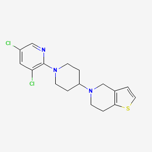 molecular formula C17H19Cl2N3S B2838352 3,5-dichloro-2-(4-{4H,5H,6H,7H-thieno[3,2-c]pyridin-5-yl}piperidin-1-yl)pyridine CAS No. 2380096-69-3