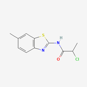 molecular formula C11H11ClN2OS B2838355 2-Chloro-N-(6-methyl-1,3-benzothiazol-2-yl)propanamide CAS No. 944890-81-7