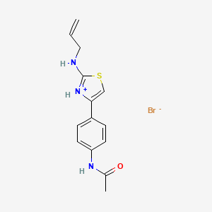 molecular formula C14H16BrN3OS B2838357 4-[4-(乙酰氨基)苯基]-2-(丙烯氨基)-1,3-噻唑-3-铵溴化物 CAS No. 1274903-95-5