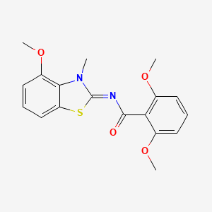 molecular formula C18H18N2O4S B2838358 (E)-2,6-dimethoxy-N-(4-methoxy-3-methylbenzo[d]thiazol-2(3H)-ylidene)benzamide CAS No. 441291-57-2