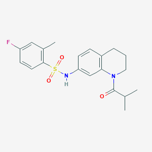 molecular formula C20H23FN2O3S B2838365 4-fluoro-N-(1-isobutyryl-1,2,3,4-tetrahydroquinolin-7-yl)-2-methylbenzenesulfonamide CAS No. 1005298-99-6
