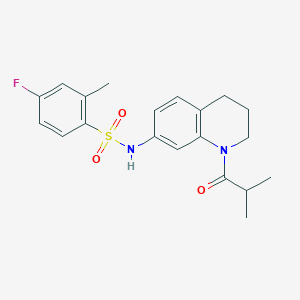 molecular formula C20H23FN2O3S B2838365 4-fluoro-2-methyl-N-[1-(2-methylpropanoyl)-1,2,3,4-tetrahydroquinolin-7-yl]benzene-1-sulfonamide CAS No. 1005298-99-6