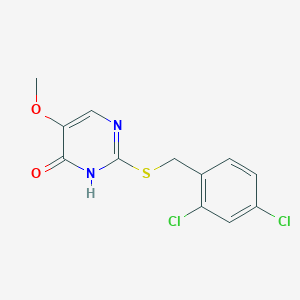 molecular formula C12H10Cl2N2O2S B2838366 2-((2,4-Dichlorobenzyl)sulfanyl)-5-methoxy-4-pyrimidinol CAS No. 338411-04-4