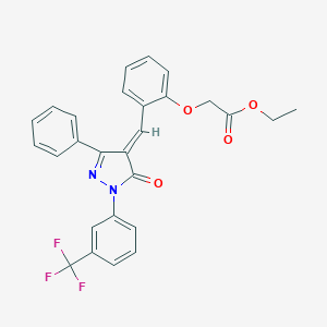 ethyl [2-({5-oxo-3-phenyl-1-[3-(trifluoromethyl)phenyl]-1,5-dihydro-4H-pyrazol-4-ylidene}methyl)phenoxy]acetate