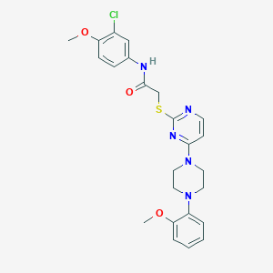molecular formula C24H26ClN5O3S B2838372 N-(3-chloro-4-methoxyphenyl)-2-({4-[4-(2-methoxyphenyl)piperazin-1-yl]pyrimidin-2-yl}sulfanyl)acetamide CAS No. 1115915-47-3