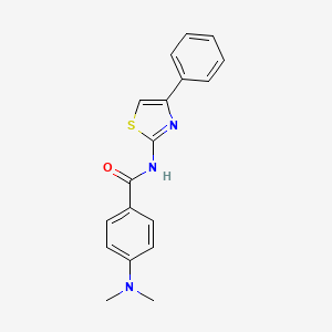 molecular formula C18H17N3OS B2838381 4-(dimethylamino)-N-(4-phenyl-1,3-thiazol-2-yl)benzamide CAS No. 476295-26-8