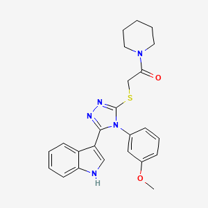 2-((5-(1H-indol-3-yl)-4-(3-methoxyphenyl)-4H-1,2,4-triazol-3-yl)thio)-1-(piperidin-1-yl)ethanone