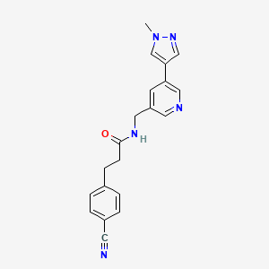 3-(4-cyanophenyl)-N-((5-(1-methyl-1H-pyrazol-4-yl)pyridin-3-yl)methyl)propanamide