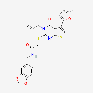 N-[(2H-1,3-benzodioxol-5-yl)methyl]-2-{[5-(5-methylfuran-2-yl)-4-oxo-3-(prop-2-en-1-yl)-3H,4H-thieno[2,3-d]pyrimidin-2-yl]sulfanyl}acetamide