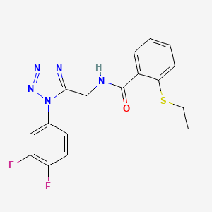 N-((1-(3,4-difluorophenyl)-1H-tetrazol-5-yl)methyl)-2-(ethylthio)benzamide