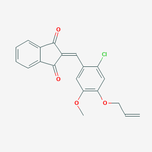 molecular formula C20H15ClO4 B283839 2-[4-(allyloxy)-2-chloro-5-methoxybenzylidene]-1H-indene-1,3(2H)-dione 