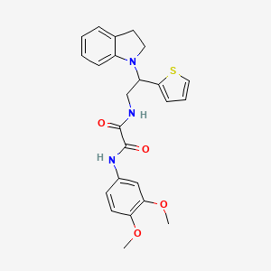 N1-(3,4-dimethoxyphenyl)-N2-(2-(indolin-1-yl)-2-(thiophen-2-yl)ethyl)oxalamide