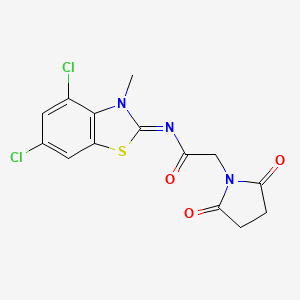 molecular formula C14H11Cl2N3O3S B2838402 (Z)-N-(4,6-dichloro-3-methylbenzo[d]thiazol-2(3H)-ylidene)-2-(2,5-dioxopyrrolidin-1-yl)acetamide CAS No. 868370-69-8
