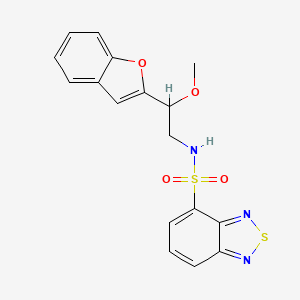 molecular formula C17H15N3O4S2 B2838405 N-(2-(benzofuran-2-yl)-2-methoxyethyl)benzo[c][1,2,5]thiadiazole-4-sulfonamide CAS No. 2034304-16-8