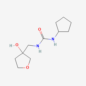 molecular formula C11H20N2O3 B2838416 1-Cyclopentyl-3-((3-hydroxytetrahydrofuran-3-yl)methyl)urea CAS No. 1696903-11-3