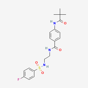 molecular formula C20H24FN3O4S B2838418 N-(2-(4-fluorophenylsulfonamido)ethyl)-4-pivalamidobenzamide CAS No. 1091444-09-5