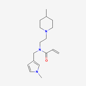 molecular formula C17H27N3O B2838419 N-[2-(4-Methylpiperidin-1-yl)ethyl]-N-[(1-methylpyrrol-3-yl)methyl]prop-2-enamide CAS No. 2411268-96-5