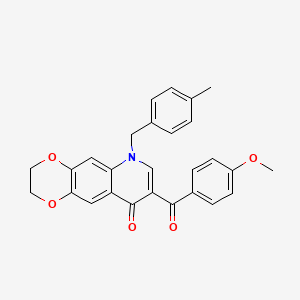 8-(4-methoxybenzoyl)-6-[(4-methylphenyl)methyl]-2H,3H,6H,9H-[1,4]dioxino[2,3-g]quinolin-9-one