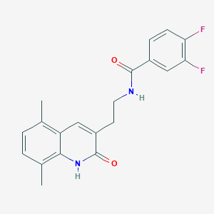 N-[2-(5,8-dimethyl-2-oxo-1H-quinolin-3-yl)ethyl]-3,4-difluorobenzamide