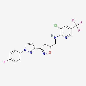 3-chloro-N-({3-[1-(4-fluorophenyl)-1H-pyrazol-3-yl]-4,5-dihydro-5-isoxazolyl}methyl)-5-(trifluoromethyl)-2-pyridinamine