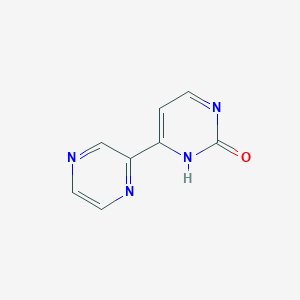 molecular formula C8H6N4O B2838438 4-(吡嗪-2-基)嘧啶-2-醇 CAS No. 1865421-59-5