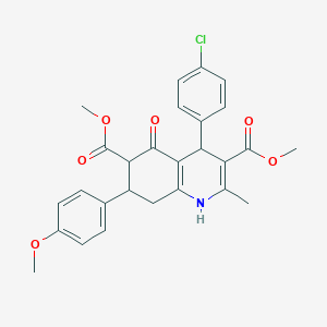 molecular formula C27H26ClNO6 B283845 Dimethyl 4-(4-chlorophenyl)-7-(4-methoxyphenyl)-2-methyl-5-oxo-1,4,5,6,7,8-hexahydroquinoline-3,6-dicarboxylate 