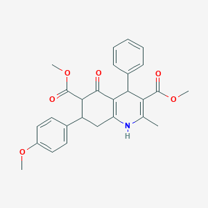 molecular formula C27H27NO6 B283846 Dimethyl 7-(4-methoxyphenyl)-2-methyl-5-oxo-4-phenyl-1,4,5,6,7,8-hexahydro-3,6-quinolinedicarboxylate 