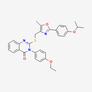 molecular formula C30H29N3O4S B2838465 3-(4-乙氧基苯基)-2-(((2-(4-异丙氧基苯基)-5-甲氧基噁唑-4-基)甲基)硫)喹唑啉-4(3H)-酮 CAS No. 1114827-64-3