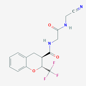 molecular formula C15H14F3N3O3 B2838474 (2R,3R)-N-[2-(Cyanomethylamino)-2-oxoethyl]-2-(trifluoromethyl)-3,4-dihydro-2H-chromene-3-carboxamide CAS No. 2249525-44-6