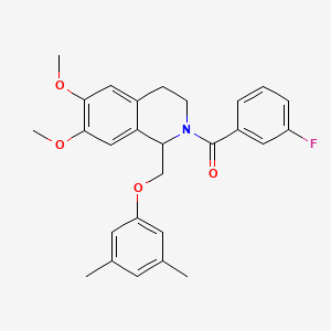 (1-((3,5-dimethylphenoxy)methyl)-6,7-dimethoxy-3,4-dihydroisoquinolin-2(1H)-yl)(3-fluorophenyl)methanone
