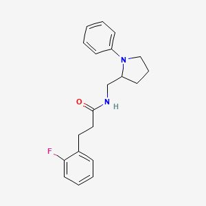 3-(2-fluorophenyl)-N-((1-phenylpyrrolidin-2-yl)methyl)propanamide