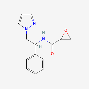 N-(1-Phenyl-2-pyrazol-1-ylethyl)oxirane-2-carboxamide