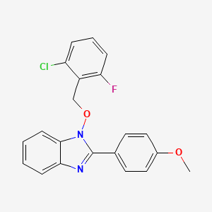 molecular formula C21H16ClFN2O2 B2838510 1-[(2-chloro-6-fluorobenzyl)oxy]-2-(4-methoxyphenyl)-1H-1,3-benzimidazole CAS No. 339009-76-6