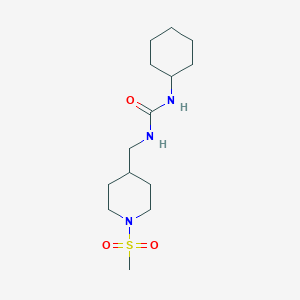 molecular formula C14H27N3O3S B2838512 1-Cyclohexyl-3-((1-(methylsulfonyl)piperidin-4-yl)methyl)urea CAS No. 1234975-56-4