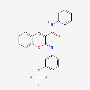 (2Z)-N-phenyl-2-{[3-(trifluoromethoxy)phenyl]imino}-2H-chromene-3-carboxamide