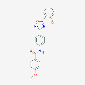 molecular formula C22H16BrN3O3 B283852 N-{4-[5-(2-bromophenyl)-1,2,4-oxadiazol-3-yl]phenyl}-4-methoxybenzamide 