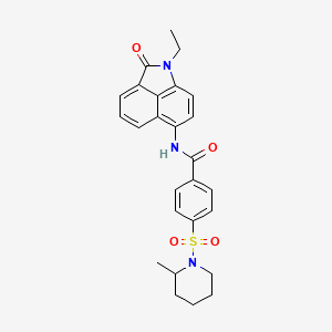 molecular formula C26H27N3O4S B2838520 N-(1-乙基-2-氧代-1,2-二氢苯并[cd]吲哚-6-基)-4-((2-甲基哌啶-1-基)磺酰基)苯甲酰胺 CAS No. 683762-43-8