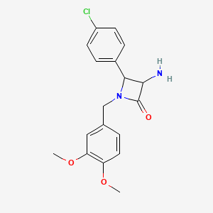 3-Amino-4-(4-chlorophenyl)-1-(3,4-dimethoxybenzyl)azetidin-2-one