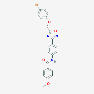 molecular formula C23H18BrN3O4 B283853 N-(4-{5-[(4-bromophenoxy)methyl]-1,2,4-oxadiazol-3-yl}phenyl)-4-methoxybenzamide 