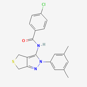 4-chloro-N-(2-(3,5-dimethylphenyl)-4,6-dihydro-2H-thieno[3,4-c]pyrazol-3-yl)benzamide