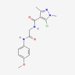 molecular formula C15H17ClN4O3 B2838536 5-chloro-N-[2-(4-methoxyanilino)-2-oxoethyl]-1,3-dimethyl-1H-pyrazole-4-carboxamide CAS No. 956501-59-0