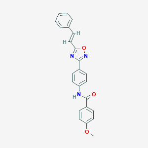molecular formula C24H19N3O3 B283854 4-methoxy-N-{4-[5-(2-phenylvinyl)-1,2,4-oxadiazol-3-yl]phenyl}benzamide 