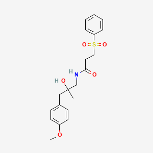 molecular formula C20H25NO5S B2838540 N-(2-羟基-3-(4-甲氧苯基)-2-甲基丙基)-3-(苯基磺酰)丙酰胺 CAS No. 1396746-09-0