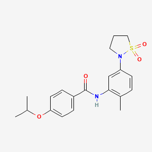 molecular formula C20H24N2O4S B2838555 N-(5-(1,1-dioxidoisothiazolidin-2-yl)-2-methylphenyl)-4-isopropoxybenzamide CAS No. 946216-02-0